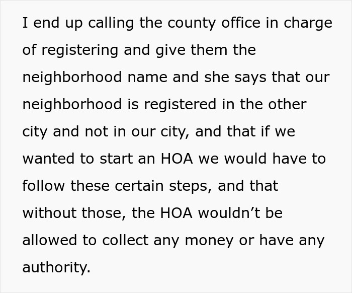 Text excerpt about man discovering HOA registration issues and legal steps to challenge HOA president’s authority and stalkerish behavior. Text excerpt about man discovering HOA registration issues and legal steps to challenge HOA president’s authority and stalkerish behavior.