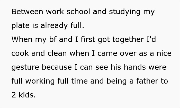 Text excerpt about woman realizing her boyfriend wanted a nanny with benefits, managing work, school, and relationship challenges.