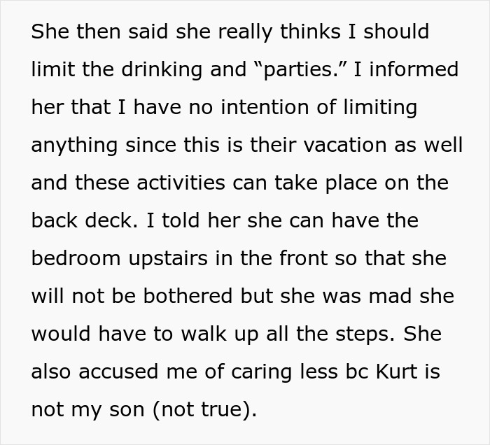 Text discussing a MIL telling her DIL the world doesn’t revolve around her pregnancy amid complaints and family tension.