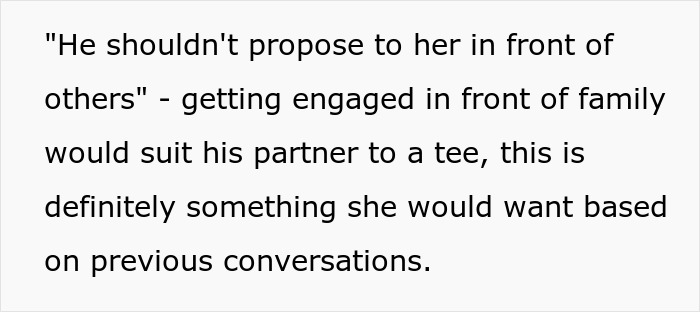 Man thinks proposal counts as a Christmas gift but gets a reality check about engagement timing and partner’s wishes. Man thinks proposal counts as a Christmas gift but gets a reality check about engagement timing and partner’s wishes.