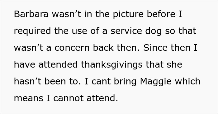 Woman with service dog navigating Thanksgiving drama, facing challenges attending family gatherings due to dog restrictions. Woman with service dog navigating Thanksgiving drama, facing challenges attending family gatherings due to dog restrictions.