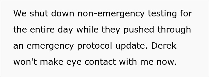 Office shutdown due to boss demanding everything be done by the book during emergency protocol update. Office shutdown due to boss demanding everything be done by the book during emergency protocol update.