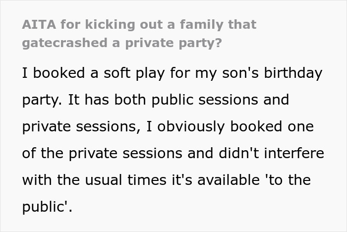 Entitled mother reacts loudly after being denied entrance at a private party, demanding food for her children.