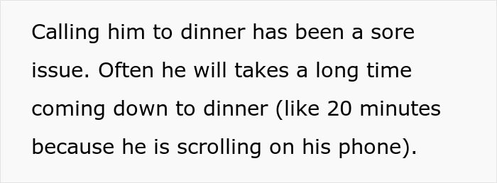 Text about a husband leaving domestic chores to his wife and causing dinner delays while she stops playing his mommy. Text about a husband leaving domestic chores to his wife and causing dinner delays while she stops playing his mommy.