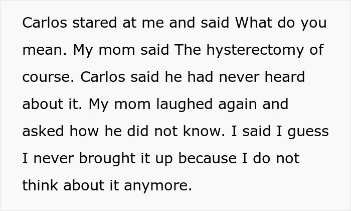 Text conversation revealing a childfree couple in conflict after a prank uncovers the woman’s hysterectomy unknown to fiancé.
