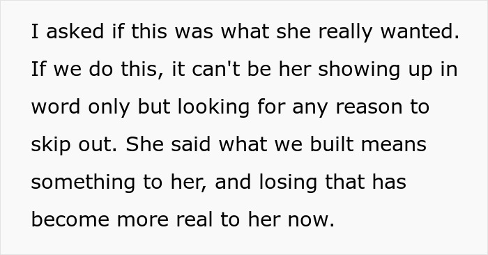 Text excerpt about a man feeling hurt as his wife prioritizes work over family and ignores their 10-year-old child. Text excerpt about a man feeling hurt as his wife prioritizes work over family and ignores their 10-year-old child.