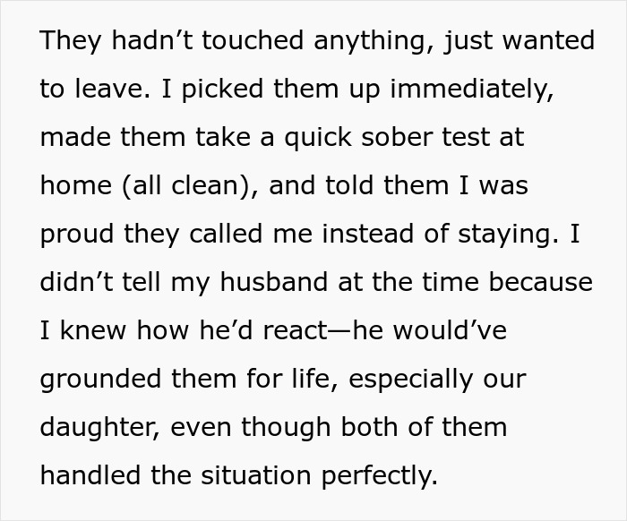 Text about man’s reaction to teen daughter’s relationship and wife helping to hide it, explaining consequences.