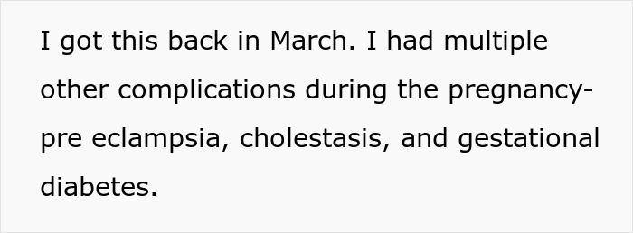 Text on screen describing pregnancy complications including pre eclampsia, cholestasis, and gestational diabetes. Text on screen describing pregnancy complications including pre eclampsia, cholestasis, and gestational diabetes.