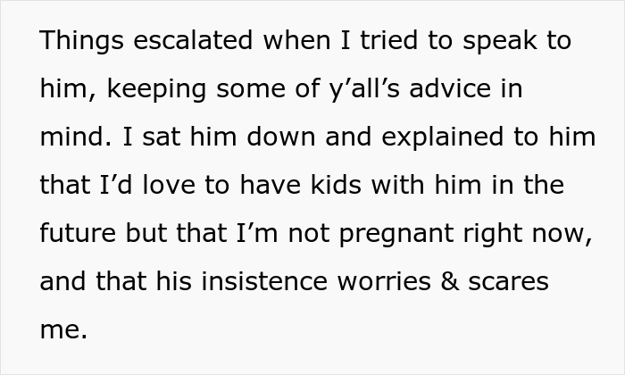 Text excerpt about a woman's husband convinced she is pregnant, with obsession linked to a life-threatening condition. Text excerpt about a woman's husband convinced she is pregnant, with obsession linked to a life-threatening condition.