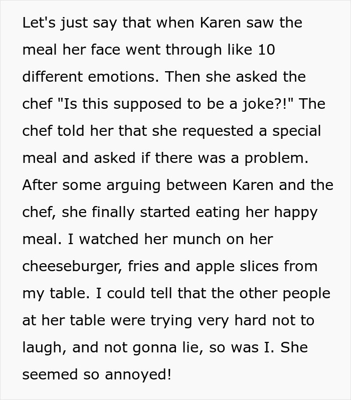 Text describing a bride's savage revenge on controlling MIL by serving a special meal at the wedding causing annoyance.