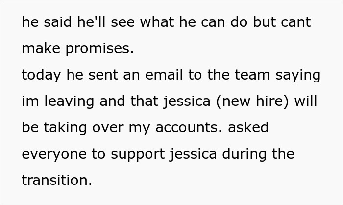 Screenshot of an employee’s email discussing refusal to train replacement without pay amid layoff and employer threatening reference. Screenshot of an employee’s email discussing refusal to train replacement without pay amid layoff and employer threatening reference.