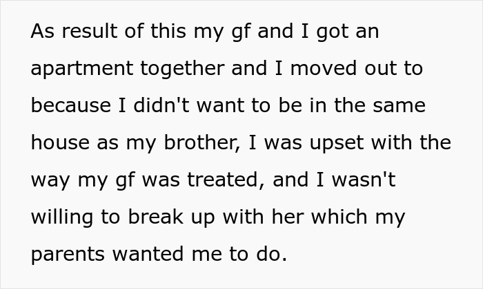 Text excerpt discussing strained family dynamics where entitled parents treat autistic brother as golden child while ignoring his creepy behavior.