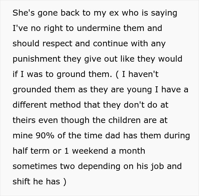 Text message discussing a lady going on a power trip and causing Halloween issues for boyfriend's kids with their angry mom involved. Text message discussing a lady going on a power trip and causing Halloween issues for boyfriend's kids with their angry mom involved.
