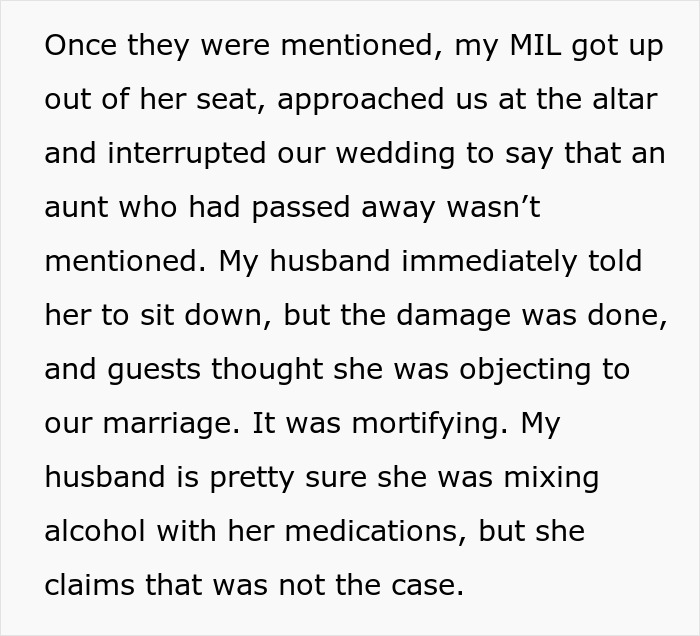 Mother interrupts wedding ceremony, causing son to be appalled by her behavior on his big day. Mother interrupts wedding ceremony, causing son to be appalled by her behavior on his big day.