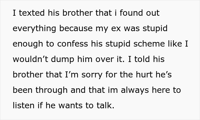 Text message explaining discovery of sibling rivalry trophy scheme, leading to breakup and cutting all ties. Text message explaining discovery of sibling rivalry trophy scheme, leading to breakup and cutting all ties.
