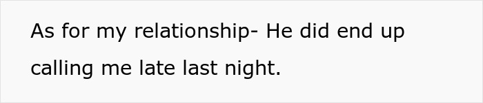 Text on a plain white background reading As for my relationship- He did end up calling me late last night, depicting boyfriend upgrade realization. Text on a plain white background reading As for my relationship- He did end up calling me late last night, depicting boyfriend upgrade realization.