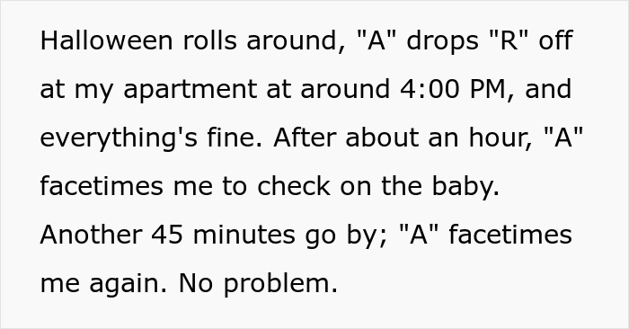 Mom panics and makes frequent calls to friend who agrees to babysit overnight, checking on the baby regularly. Mom panics and makes frequent calls to friend who agrees to babysit overnight, checking on the baby regularly.