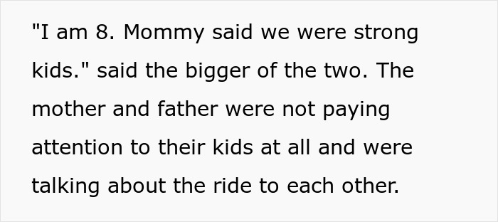 Two scared kids on a haunted hayride left unattended by entitled parents, facing strangers for comfort. Two scared kids on a haunted hayride left unattended by entitled parents, facing strangers for comfort.