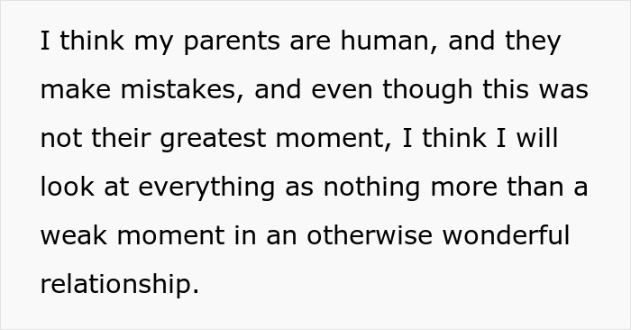 Text image with a thoughtful message about parents, reflecting on mom affair, college money, and dad mistakes in family relationships. Text image with a thoughtful message about parents, reflecting on mom affair, college money, and dad mistakes in family relationships.