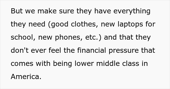 Text excerpt about avoiding financial pressure in lower middle class America, relating to choosing nose job over kids college funds. Text excerpt about avoiding financial pressure in lower middle class America, relating to choosing nose job over kids college funds.