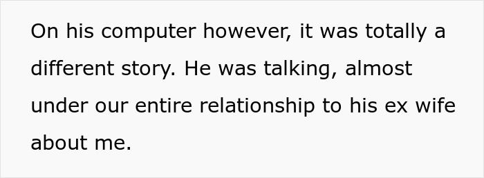 Text on screen showing a woman discovering her kind and attentive husband made fun of her to his cheating ex-wife. Text on screen showing a woman discovering her kind and attentive husband made fun of her to his cheating ex-wife.