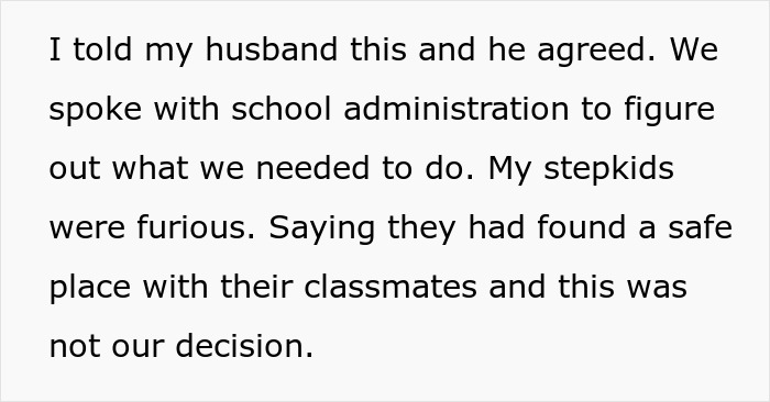 Woman asking stepchildren about attending home or boarding school, discussing concerns with husband and school administration. Woman asking stepchildren about attending home or boarding school, discussing concerns with husband and school administration.