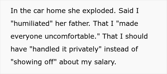 Text excerpt about a funny guy mocking daughter's boyfriend over job and finally clapping back in a family argument.