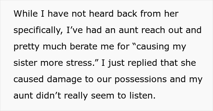 Text excerpt showing a woman explaining conflicts after deciding to destroy her child’s Christmas presents over charity concerns. Text excerpt showing a woman explaining conflicts after deciding to destroy her child’s Christmas presents over charity concerns.