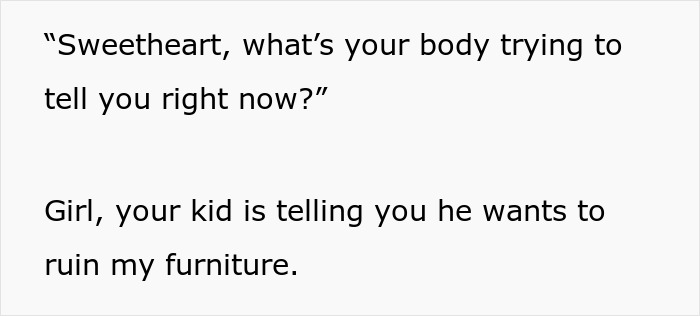 Text conversation with gentle parenting advice between siblings discussing a child and furniture in a house. Text conversation with gentle parenting advice between siblings discussing a child and furniture in a house.