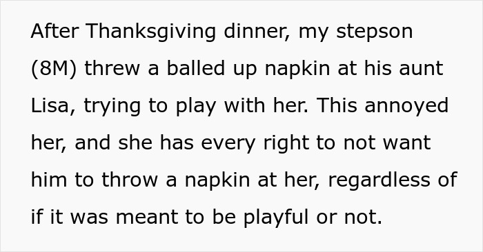 Husband drags wife and kids from Thanksgiving after sister causes major tantrum during family dinner.