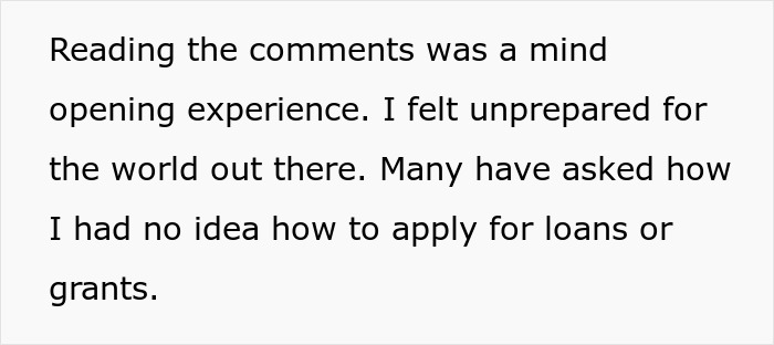 Text about feeling unprepared for college financial aid, including loans and grants related to mom affair college money dad. Text about feeling unprepared for college financial aid, including loans and grants related to mom affair college money dad.