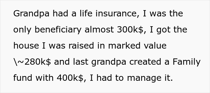 Text excerpt discussing a family health fund and managing inheritance related to life insurance and property. Text excerpt discussing a family health fund and managing inheritance related to life insurance and property.