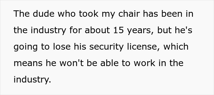 Man serious about his $1.8K office chair, facing consequences including job loss over the issue.
