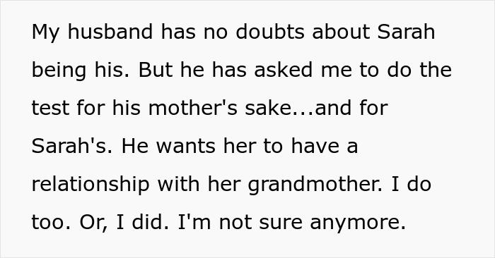 Text about Indian grandmother demanding DNA test, questioning baby’s paternity due to baby’s pale complexion. Text about Indian grandmother demanding DNA test, questioning baby’s paternity due to baby’s pale complexion.