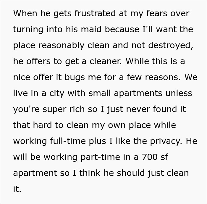 Alt text: Concerned girlfriend feels uneasy about moving in and fears turning into mommy McBangmaid in small apartment life. Alt text: Concerned girlfriend feels uneasy about moving in and fears turning into mommy McBangmaid in small apartment life.