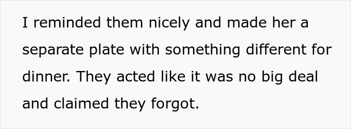 Text showing a mother addressing in-laws who mock her daughter’s paganism and bring forbidden foods to dinner.