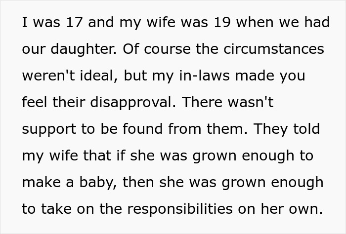 Text excerpt about young parents facing family disapproval and feeling like a single parent due to wife prioritizing work. Text excerpt about young parents facing family disapproval and feeling like a single parent due to wife prioritizing work.