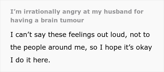 Text excerpt about a woman’s husband with a brain tumour causing obsession and life-threatening health concerns. Text excerpt about a woman’s husband with a brain tumour causing obsession and life-threatening health concerns.