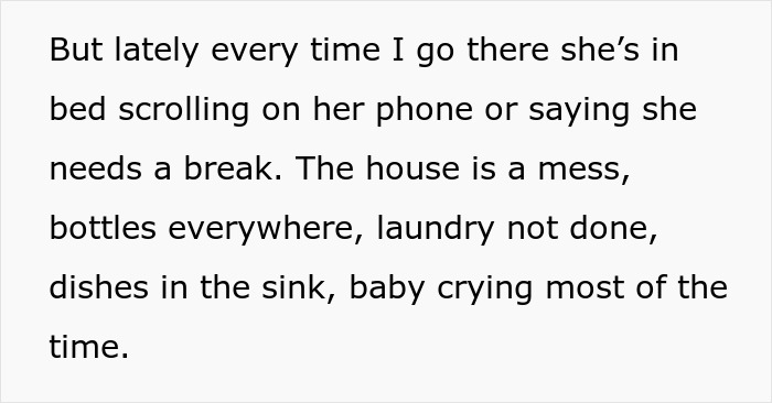 Alt text: Text describing a stay-at-home mom's messy house and baby crying, reflecting challenges of being a stay-at-home mom. Alt text: Text describing a stay-at-home mom's messy house and baby crying, reflecting challenges of being a stay-at-home mom.
