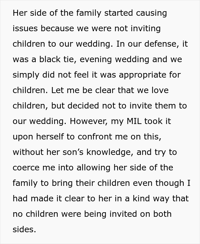 Text discussing family issues and a mother-in-law's behavior causing problems at a son's wedding day. Text discussing family issues and a mother-in-law's behavior causing problems at a son's wedding day.