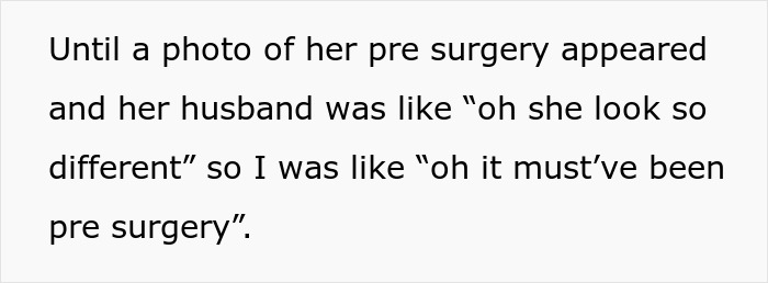 Text excerpt about pre surgery photo causing friendship issues after secret exposed to husband.