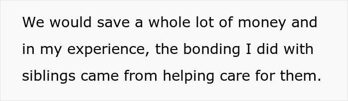 Text showing a woman discussing bonding with stepchildren through caregiving instead of using home or boarding school options. Text showing a woman discussing bonding with stepchildren through caregiving instead of using home or boarding school options.