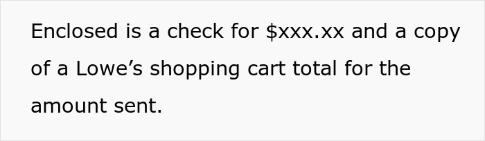 Image showing a check and Lowe’s shopping cart total related to a man refusing to pay $2000 after fence replacement. Image showing a check and Lowe’s shopping cart total related to a man refusing to pay $2000 after fence replacement.