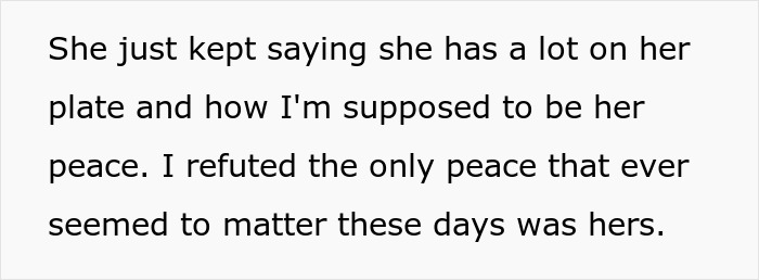 Text excerpt highlighting a man's feelings of being like a single parent as his wife prioritizes work over family. Text excerpt highlighting a man's feelings of being like a single parent as his wife prioritizes work over family.