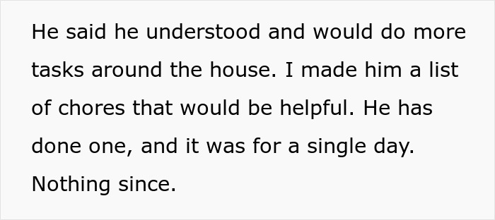 Text excerpt about man treating wife like servant, showing lack of help with chores and its impact on attraction. Text excerpt about man treating wife like servant, showing lack of help with chores and its impact on attraction.