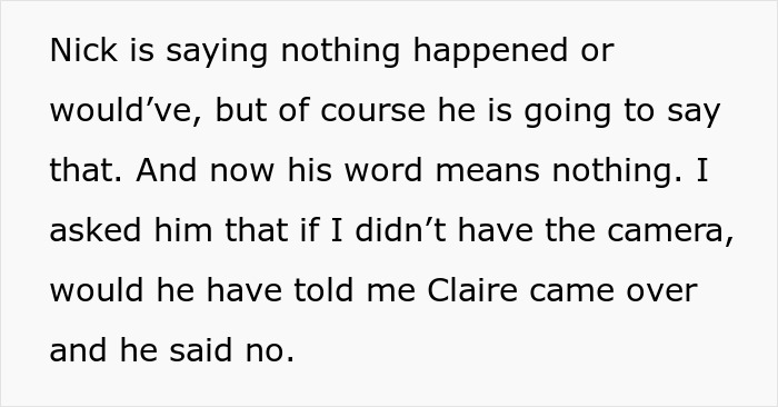 Text excerpt about a boyfriend cheating on a woman during vacation with denial and lost trust. Text excerpt about a boyfriend cheating on a woman during vacation with denial and lost trust.