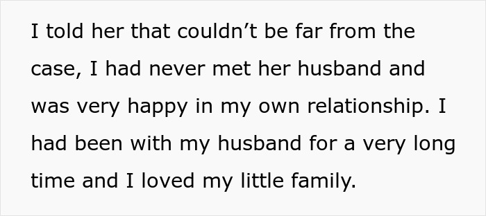 Text excerpt showing a bride addressing her mad cousin about her dress and happiness in her own wedding relationship. Text excerpt showing a bride addressing her mad cousin about her dress and happiness in her own wedding relationship.