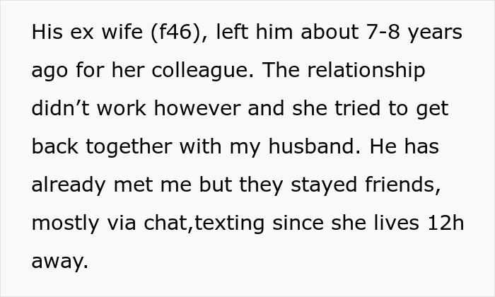Text excerpt describing a woman discovering her supportive husband made fun of her to his cheating ex-wife via chat messages. Text excerpt describing a woman discovering her supportive husband made fun of her to his cheating ex-wife via chat messages.