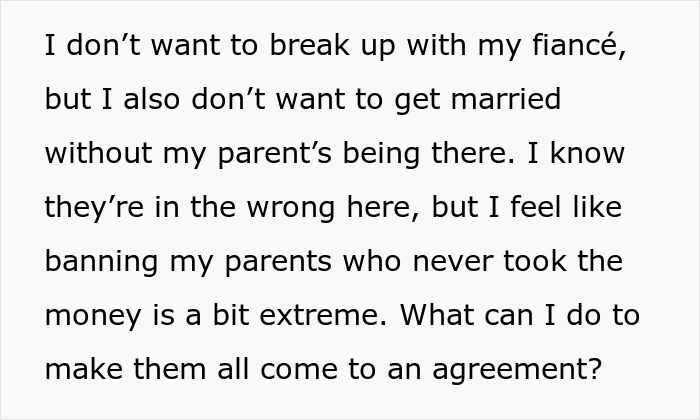 Bride’s family conflicted over fiancé threatening legal action against her brother before the wedding. Bride’s family conflicted over fiancé threatening legal action against her brother before the wedding.