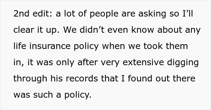 Text excerpt discussing discovering a life insurance policy after extensive record digging by a man supporting his in-laws. Text excerpt discussing discovering a life insurance policy after extensive record digging by a man supporting his in-laws.